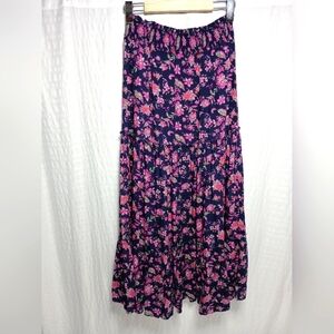 Blush BJ Maxi Floral Rayon Elastic Waist Skirt. Size S